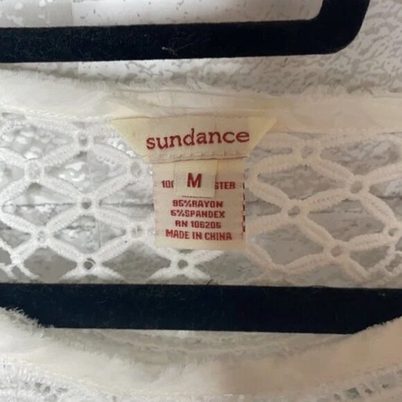 Sundance White Shadow Dance Open Crotchet Short Sleeve Top - Picture 6 of 10